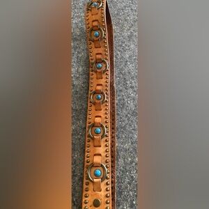 Turquoise Native American Style Genuine Leather Belt